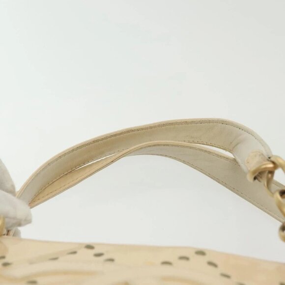 CHANEL Chain Shoulder Bag Enamel Ivory Gold CC Auth 136726 - Picture 9 of 16